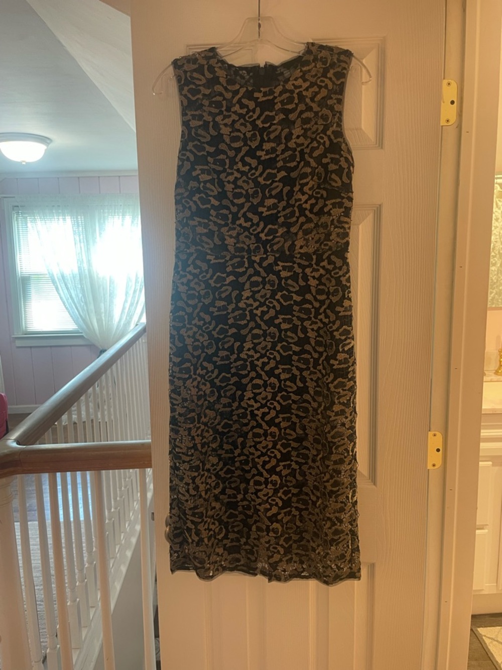 BCBG Black and Gold Midi Dress